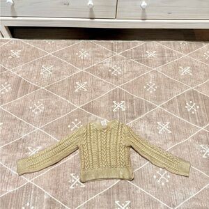Toddler girls Cable Knit Sweater gold sparkle